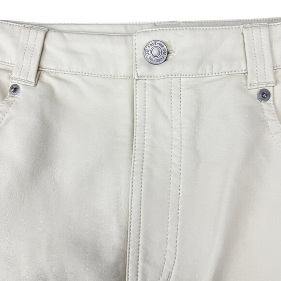 NWT FREE PEOPLE CitySlicker Faux Leather Maxi Skirt Sz 0 Nilla Cream - Picture 6 of 8